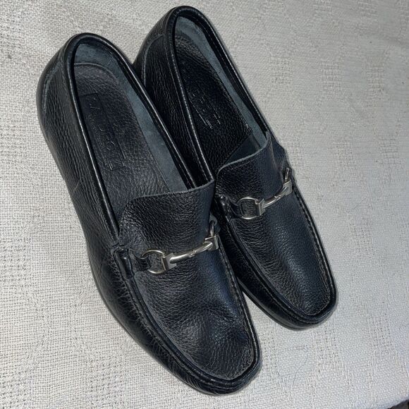 Sandro Moscoloni Men’s Dress Loafers Size 9.5 D Black Leather Business Formal